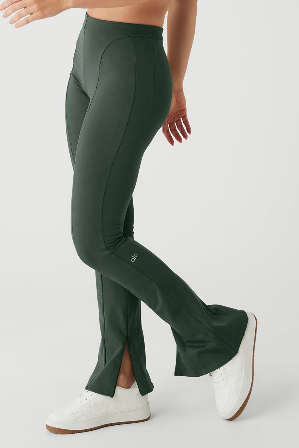 Κολαν γυναικεια Alo Yoga High-Waist Zip It Flare σκούρο | Greece  LEHRM-5978