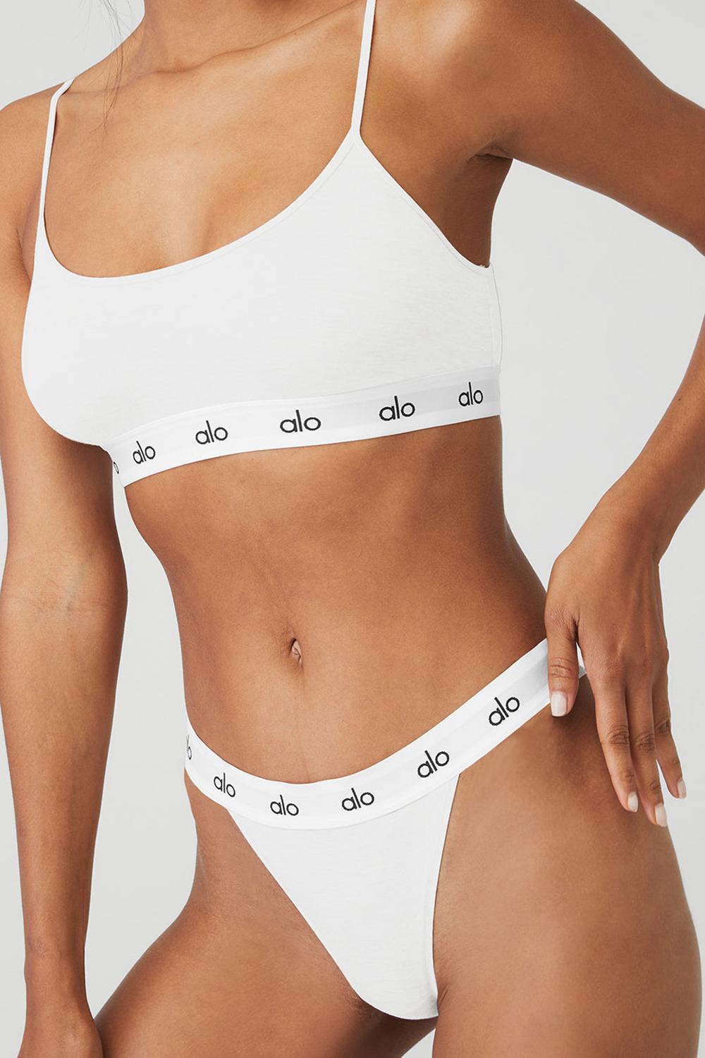 Στρινγκ γυναικεια Alo Yoga Icon French Cut ασπρα | Greece  CKQJL-7520