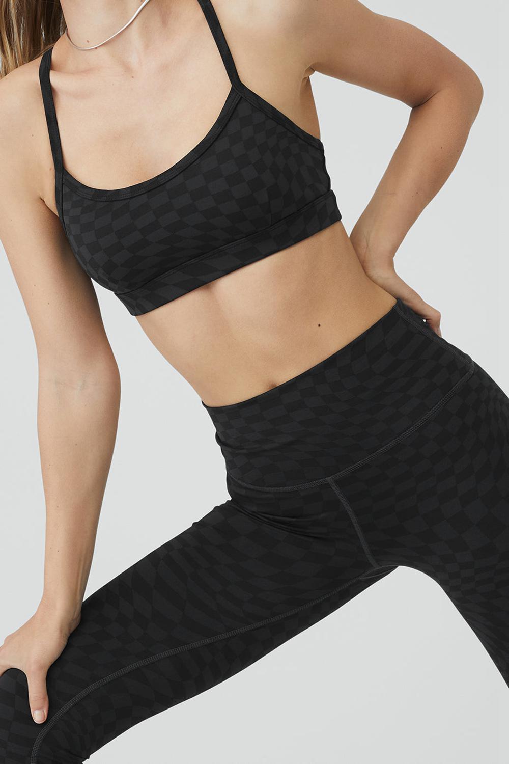 Κολαν γυναικεια Alo Yoga Jacquard High-Waist Checkered μαυρα | Greece  PYCIA-2368