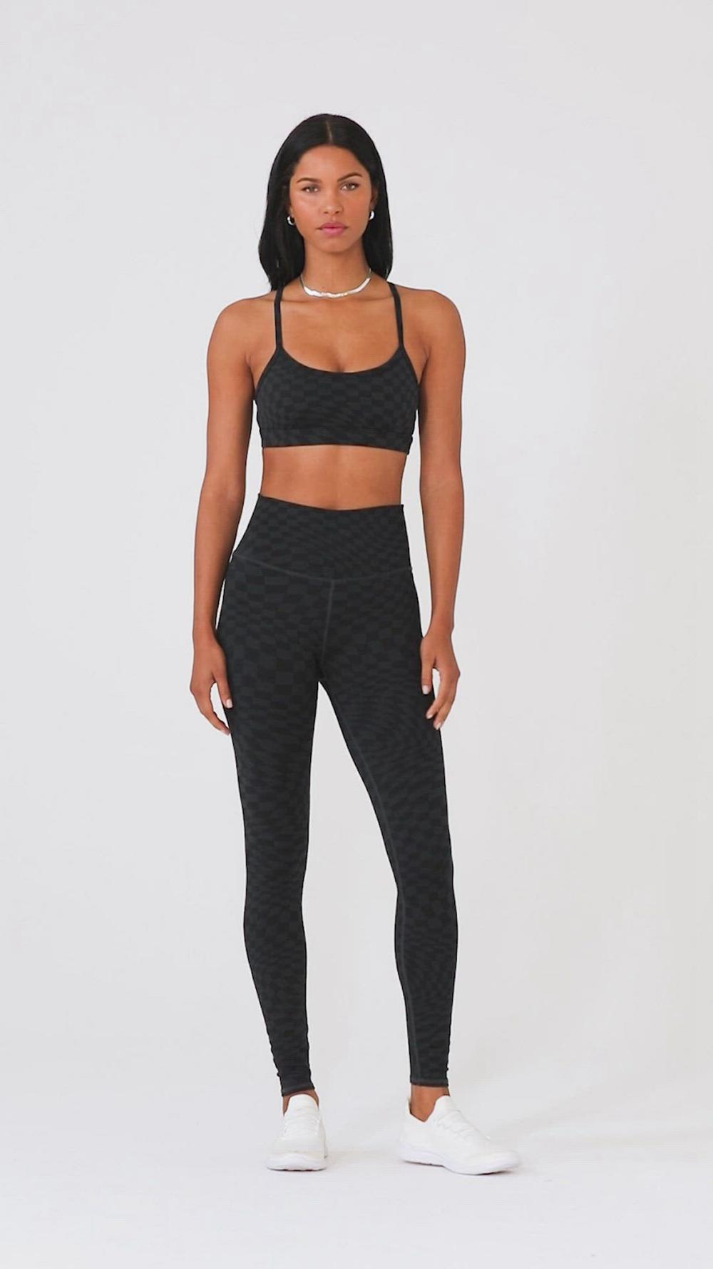 Κολαν γυναικεια Alo Yoga Jacquard High-Waist Checkered μαυρα | Greece  PYCIA-2368
