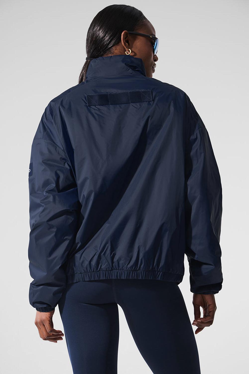 Μπουφαν γυναικεια Alo Yoga Latitude Light Weight 1/2 Zip Pullover σκουρο μπλε | Greece  PDHBX-1462