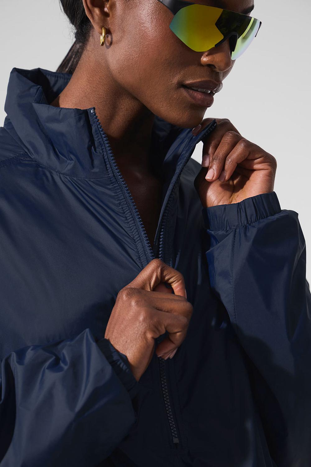 Μπουφαν γυναικεια Alo Yoga Latitude Light Weight 1/2 Zip Pullover σκουρο μπλε | Greece  PDHBX-1462