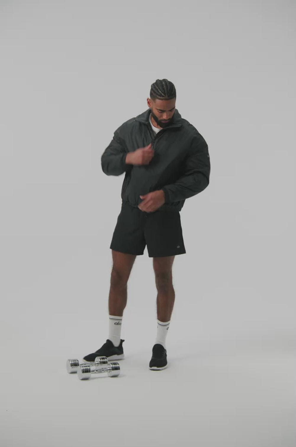 Μπουφαν ανδρικα Alo Yoga Latitude Light Weight 1/2 Zip Pullover μαυρα | Greece  PLQKB-0253