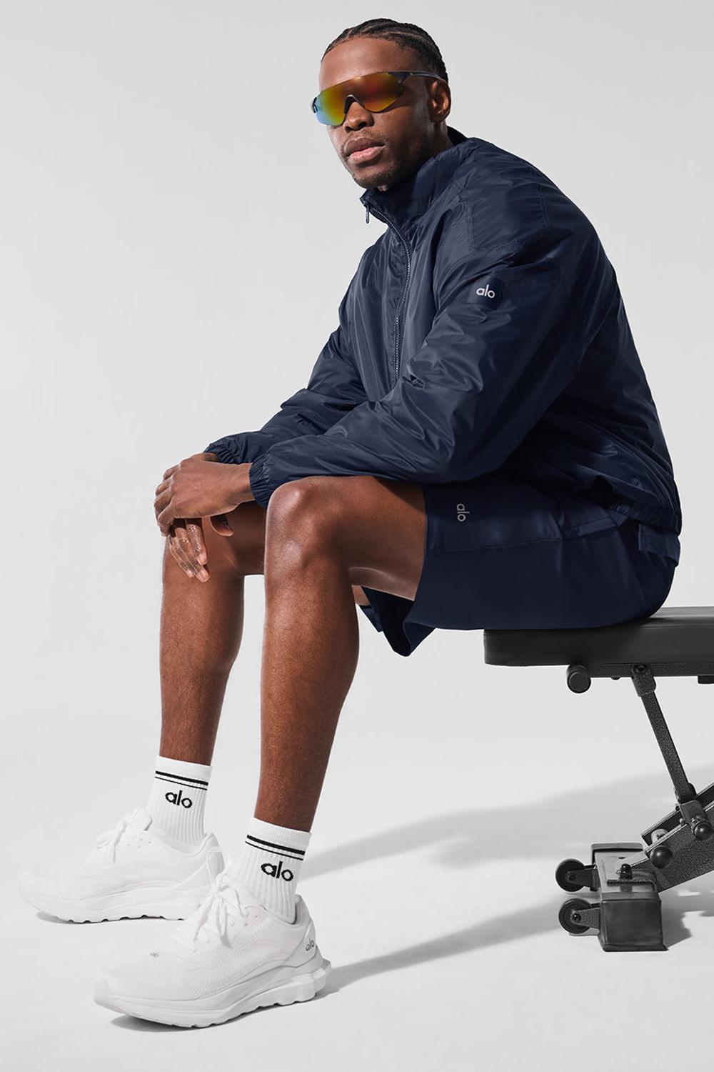Μπουφαν ανδρικα Alo Yoga Latitude Light Weight 1/2 Zip Pullover σκουρο μπλε | Greece  ZPRAK-9683