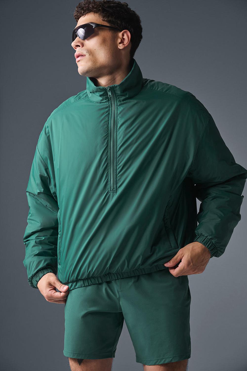 Μπουφαν ανδρικα Alo Yoga Latitude Light Weight 1/2 Zip Pullover Winter Ivy | Greece  IMGFD-4786