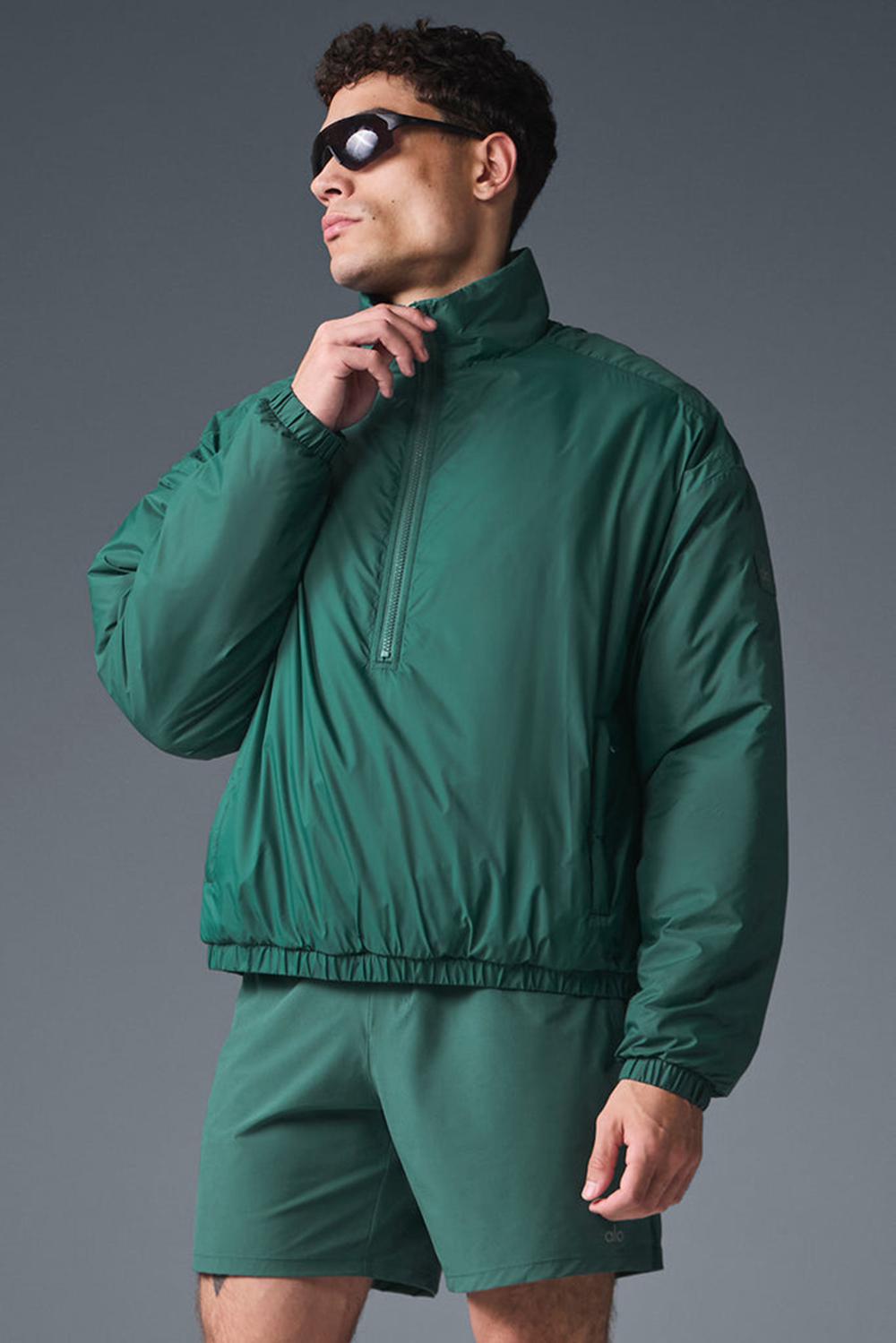 Μπουφαν ανδρικα Alo Yoga Latitude Light Weight 1/2 Zip Pullover Winter Ivy | Greece  IMGFD-4786