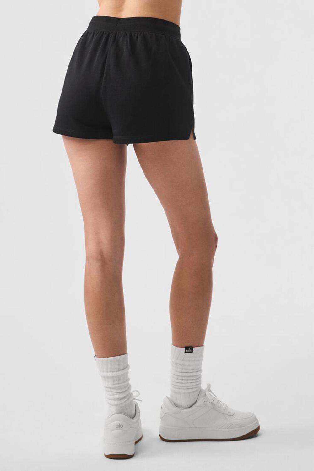 Σορτσ γυναικεια Alo Yoga Low Key Sweat μαυρα | Greece  VSTLZ-7095