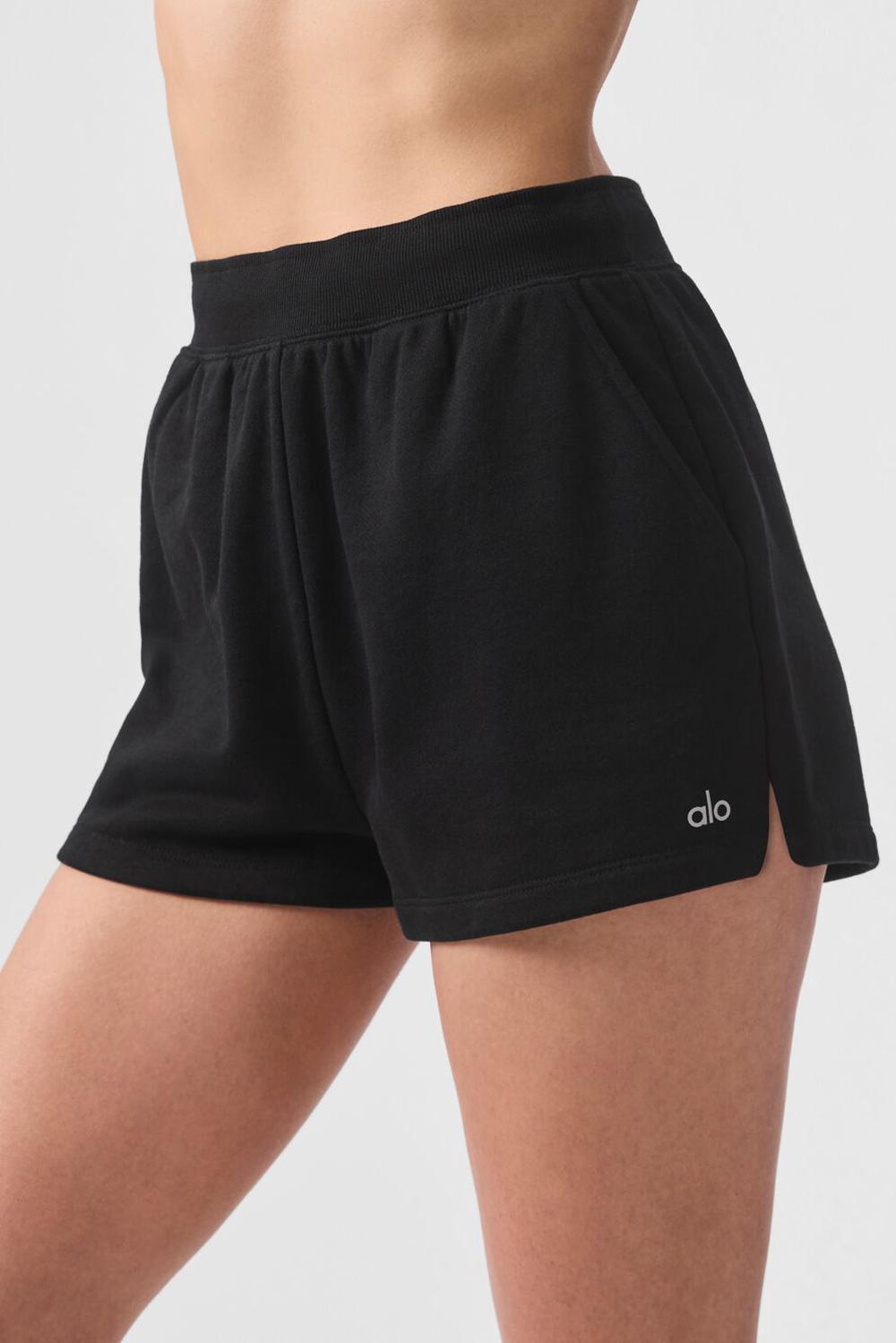 Σορτσ γυναικεια Alo Yoga Low Key Sweat μαυρα | Greece  VSTLZ-7095