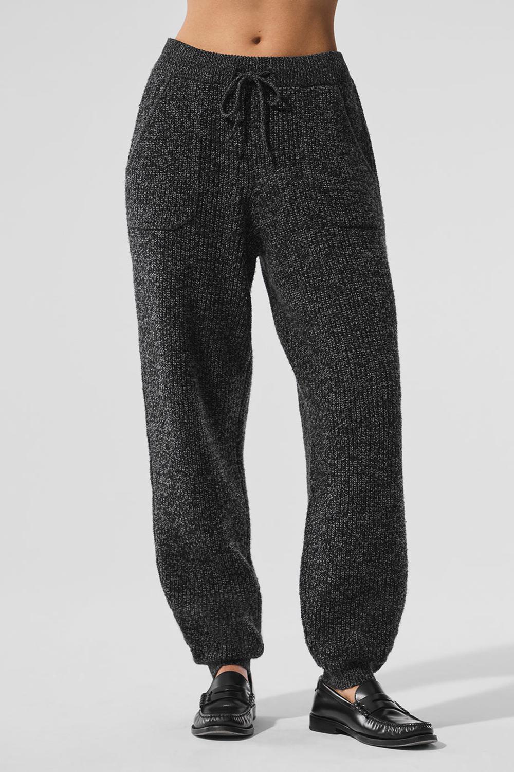 Παντελονι γυναικεια Alo Yoga Marl Sweater μαυρα | Greece  HEOGY-3974