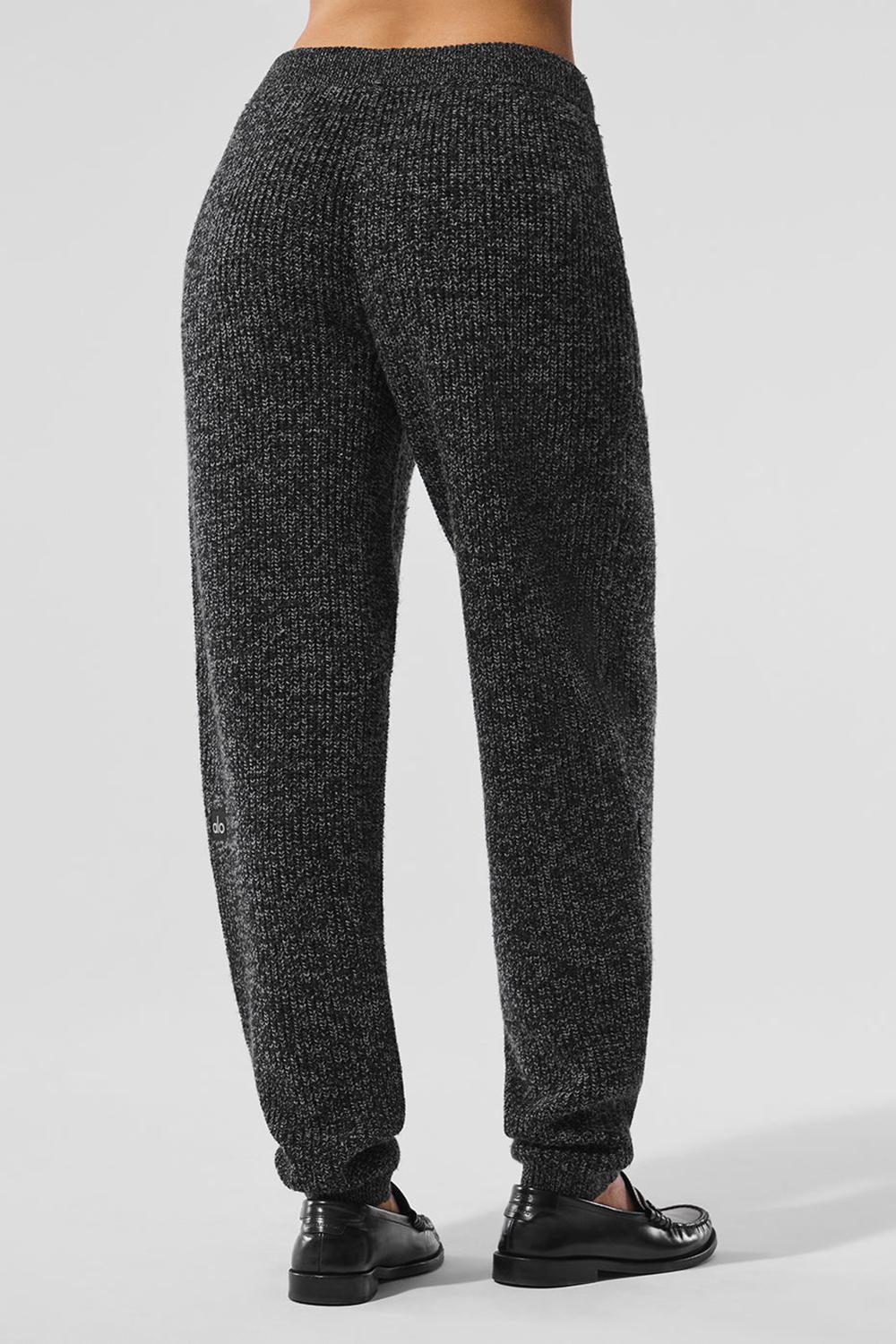 Παντελονι γυναικεια Alo Yoga Marl Sweater μαυρα | Greece  HEOGY-3974