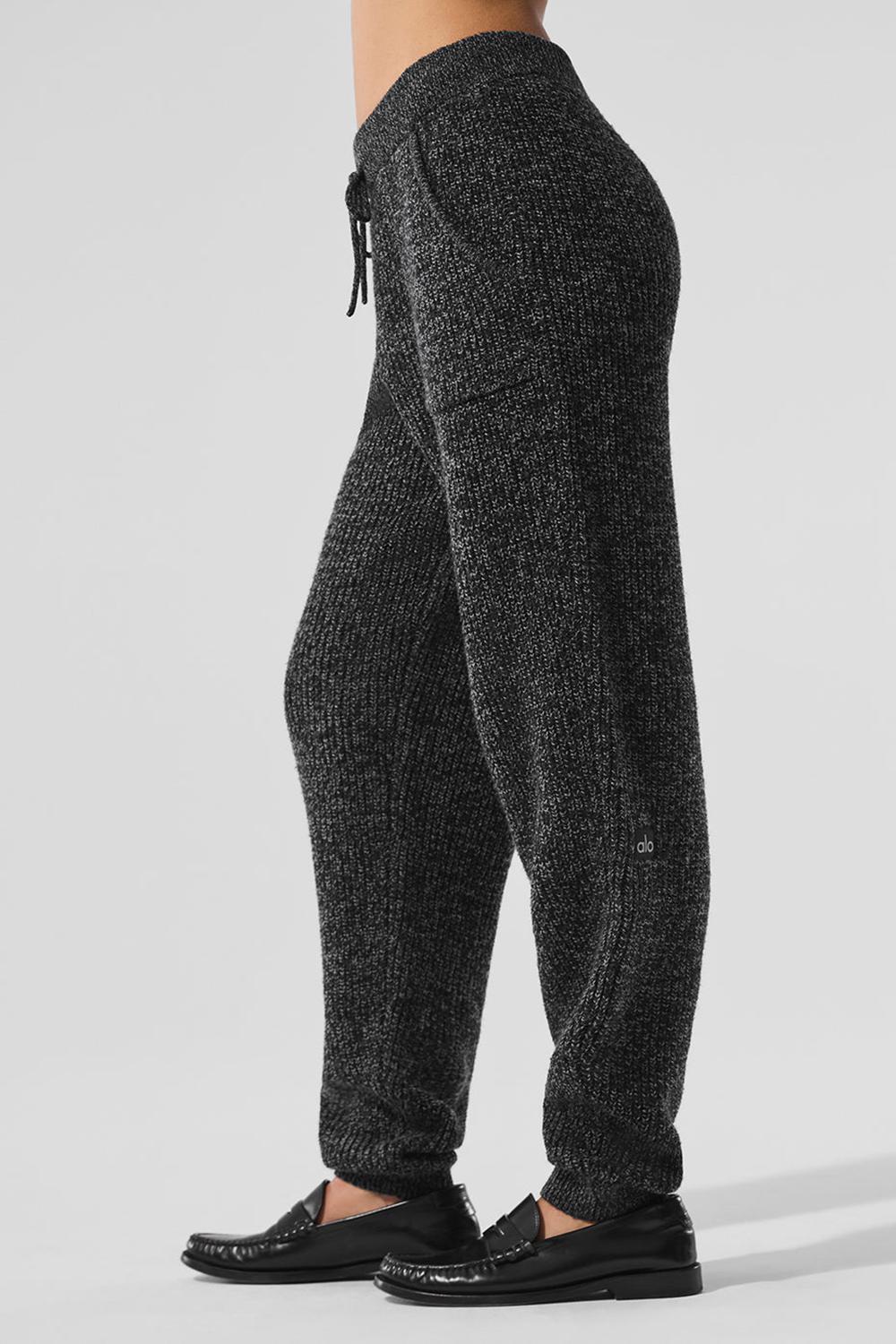 Παντελονι γυναικεια Alo Yoga Marl Sweater μαυρα | Greece  HEOGY-3974