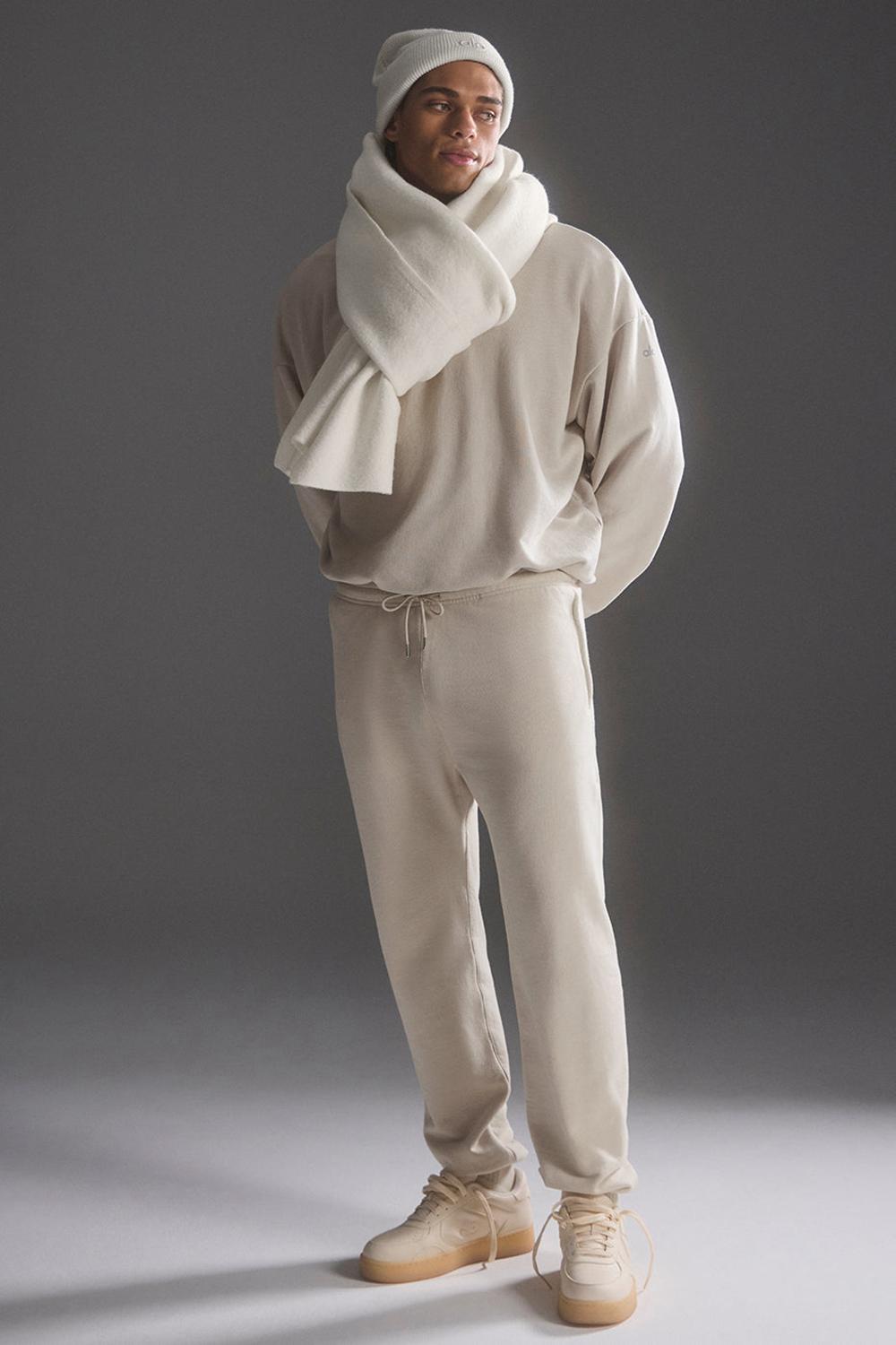 Κασκολ ανδρικα Alo Yoga Merino Wool Oversized Ivory | Greece  QTXDE-3758