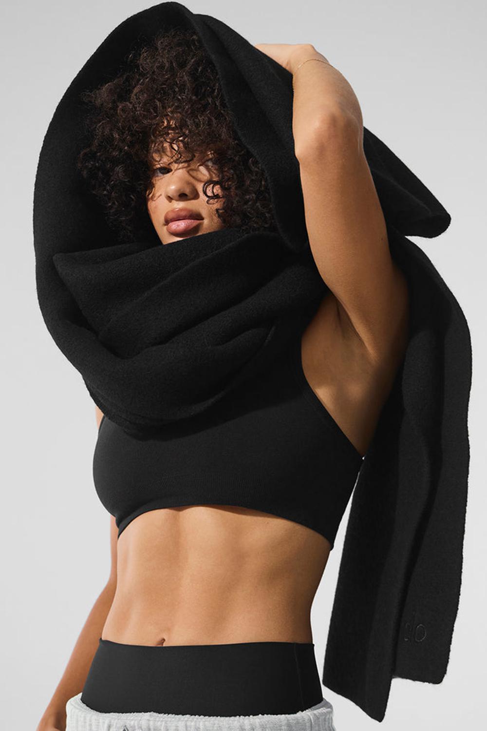 Κασκολ ανδρικα Alo Yoga Merino Wool Oversized μαυρα | Greece  PKZVM-3650