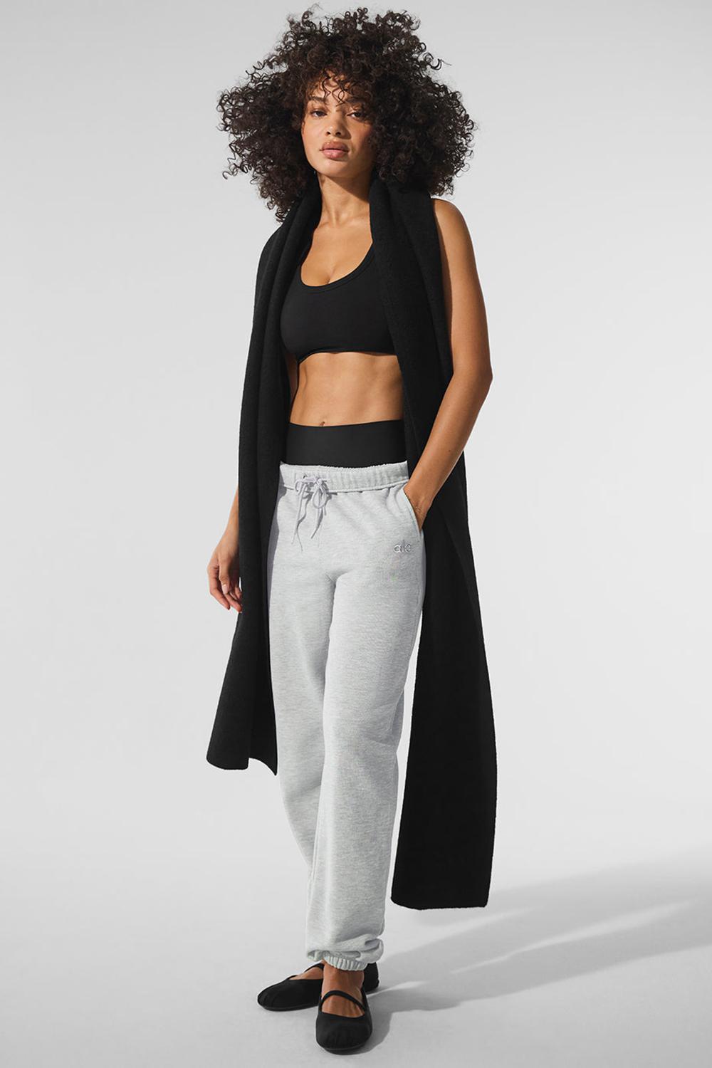 Κασκολ γυναικεια Alo Yoga Merino Wool Oversized μαυρα | Greece  WJULI-7984