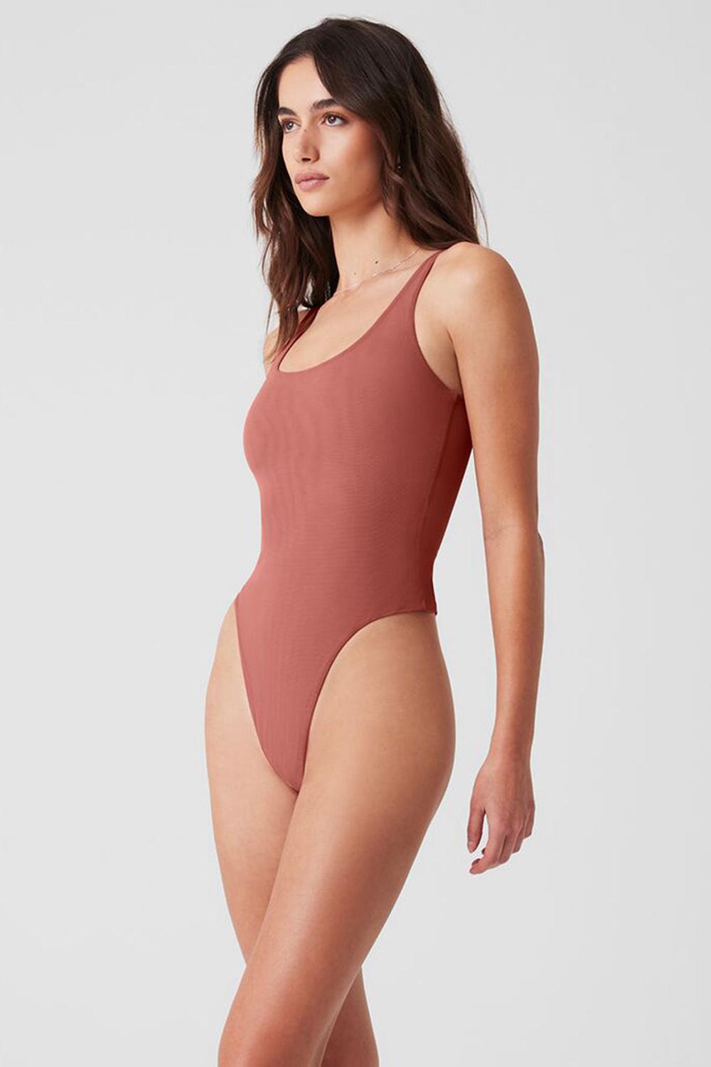 Κορμακια γυναικεια Alo Yoga Mesh Sheer Illusion Soft Terracotta | Greece  UPORF-5381
