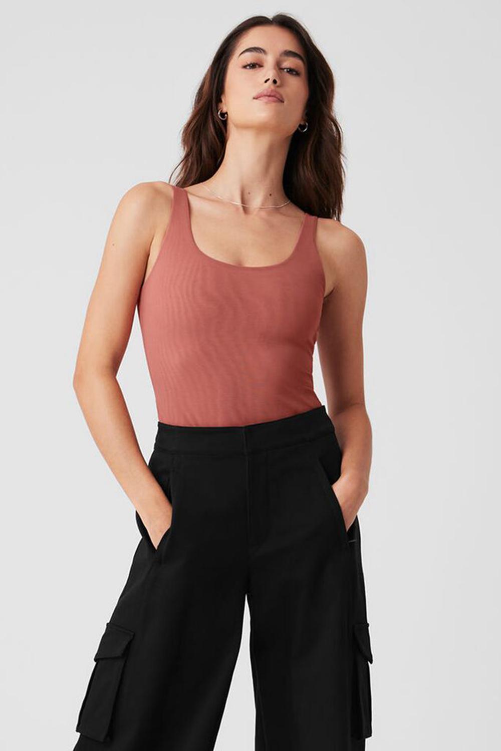 Κορμακια γυναικεια Alo Yoga Mesh Sheer Illusion Soft Terracotta | Greece  UPORF-5381