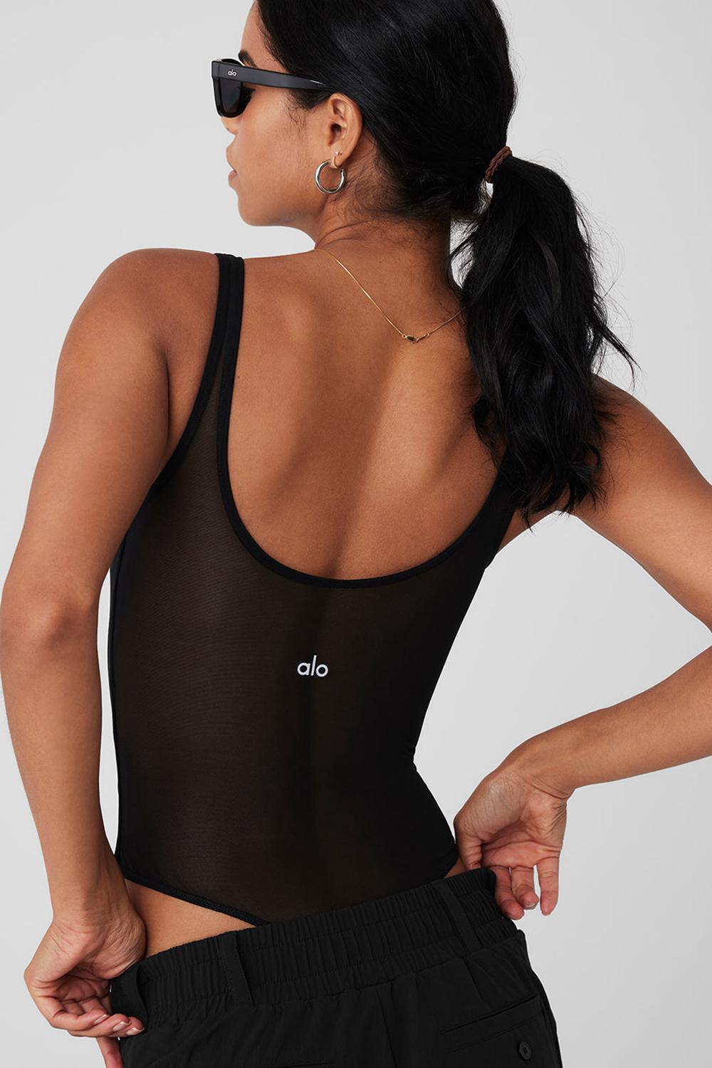Κορμακια γυναικεια Alo Yoga Mesh Sheer Illusion μαυρα | Greece  MXYSN-5716