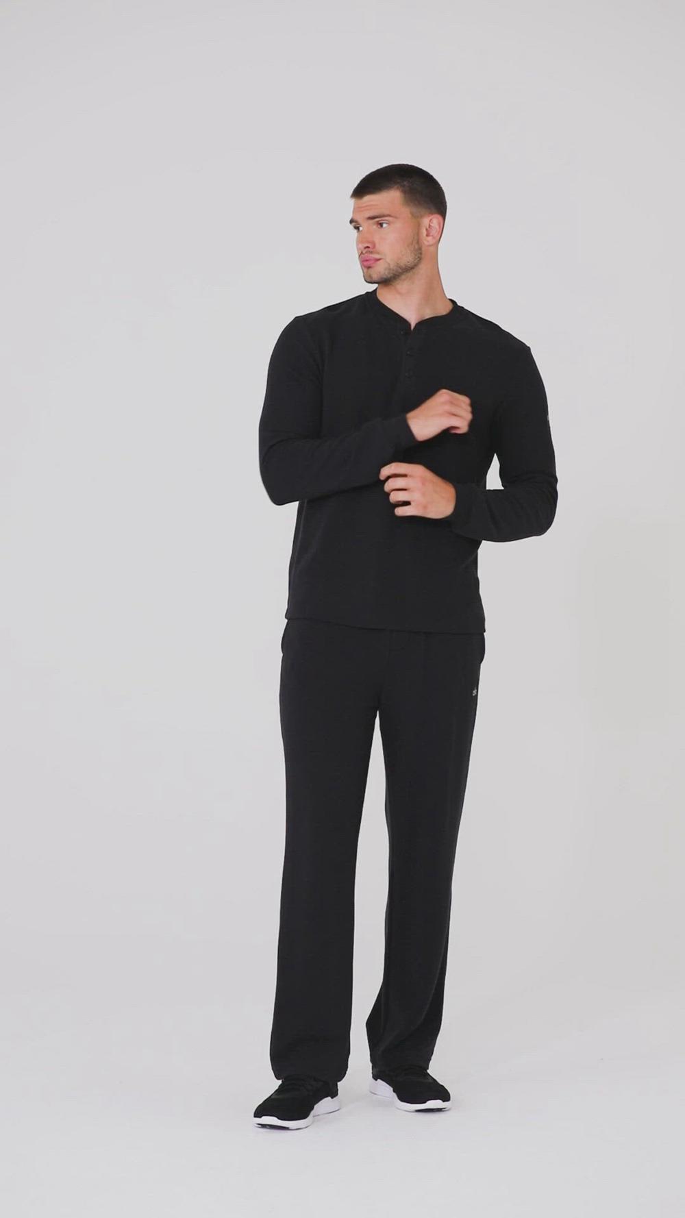Αριστος ανδρικα Alo Yoga Micro Waffle Fast Break Henley γκρι | Greece  VSLCJ-1394