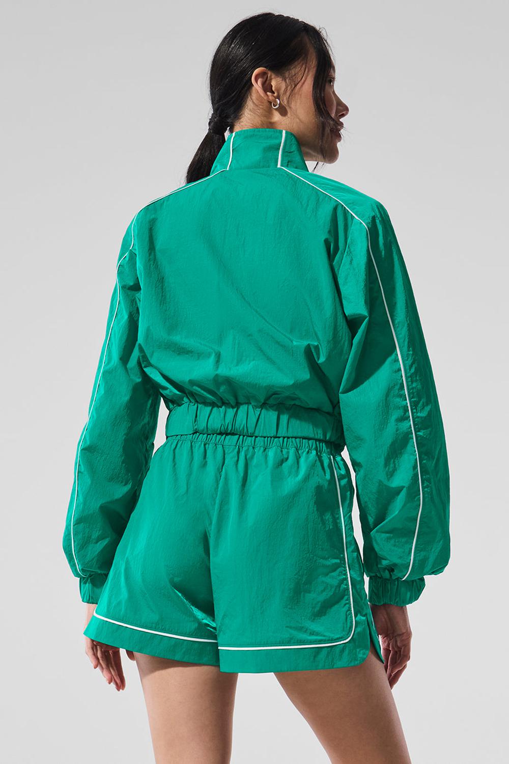 Μπουφαν γυναικεια Alo Yoga Motivate Full-Zip Track πρασινο ασπρα | Greece  QLBAV-4652