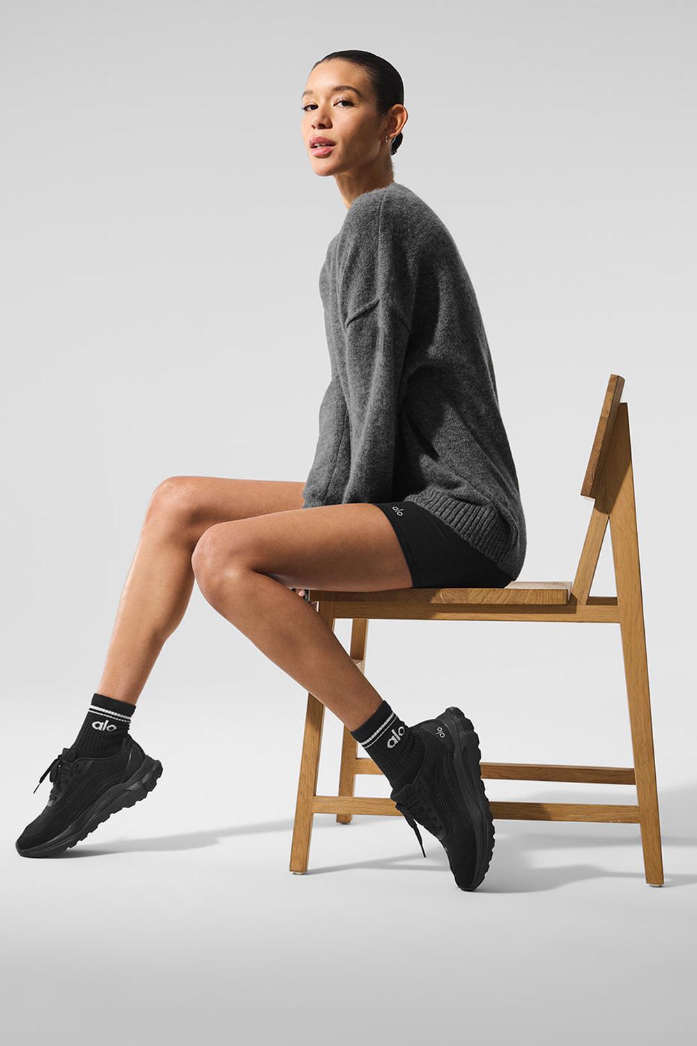 Πουλόβερ γυναικεια Alo Yoga New Class Cashmere Crewneck Πλατίνα γκρι | Greece  HAWTI-6034