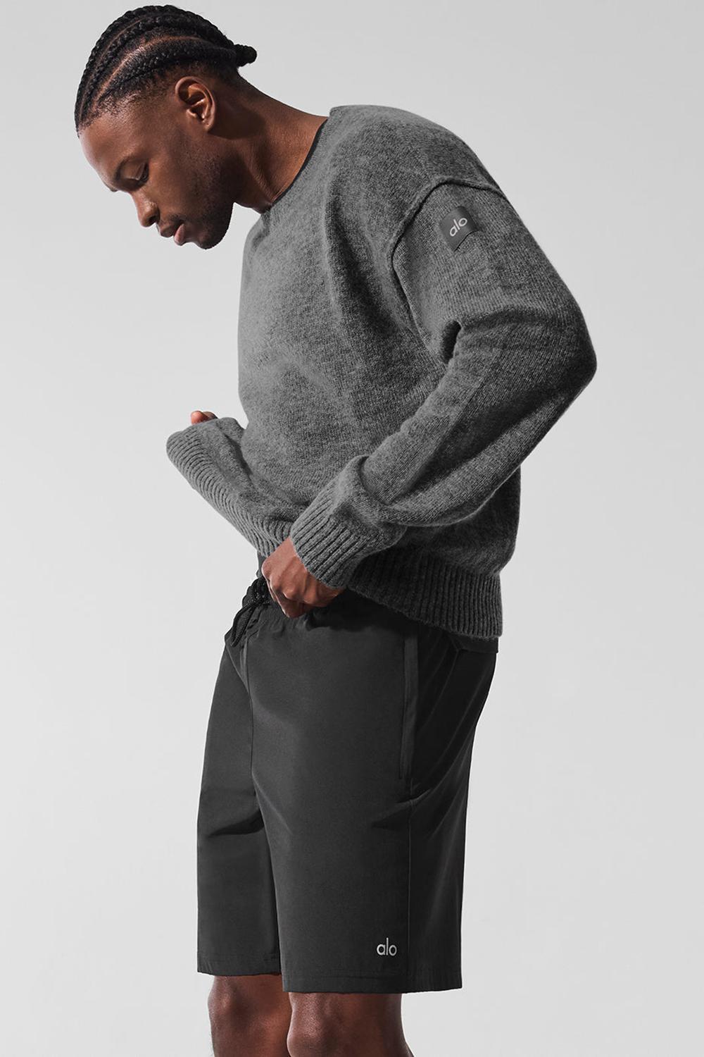 Πουλόβερ ανδρικα Alo Yoga New Class Cashmere Crewneck Πλατίνα γκρι | Greece  TAFWR-6539