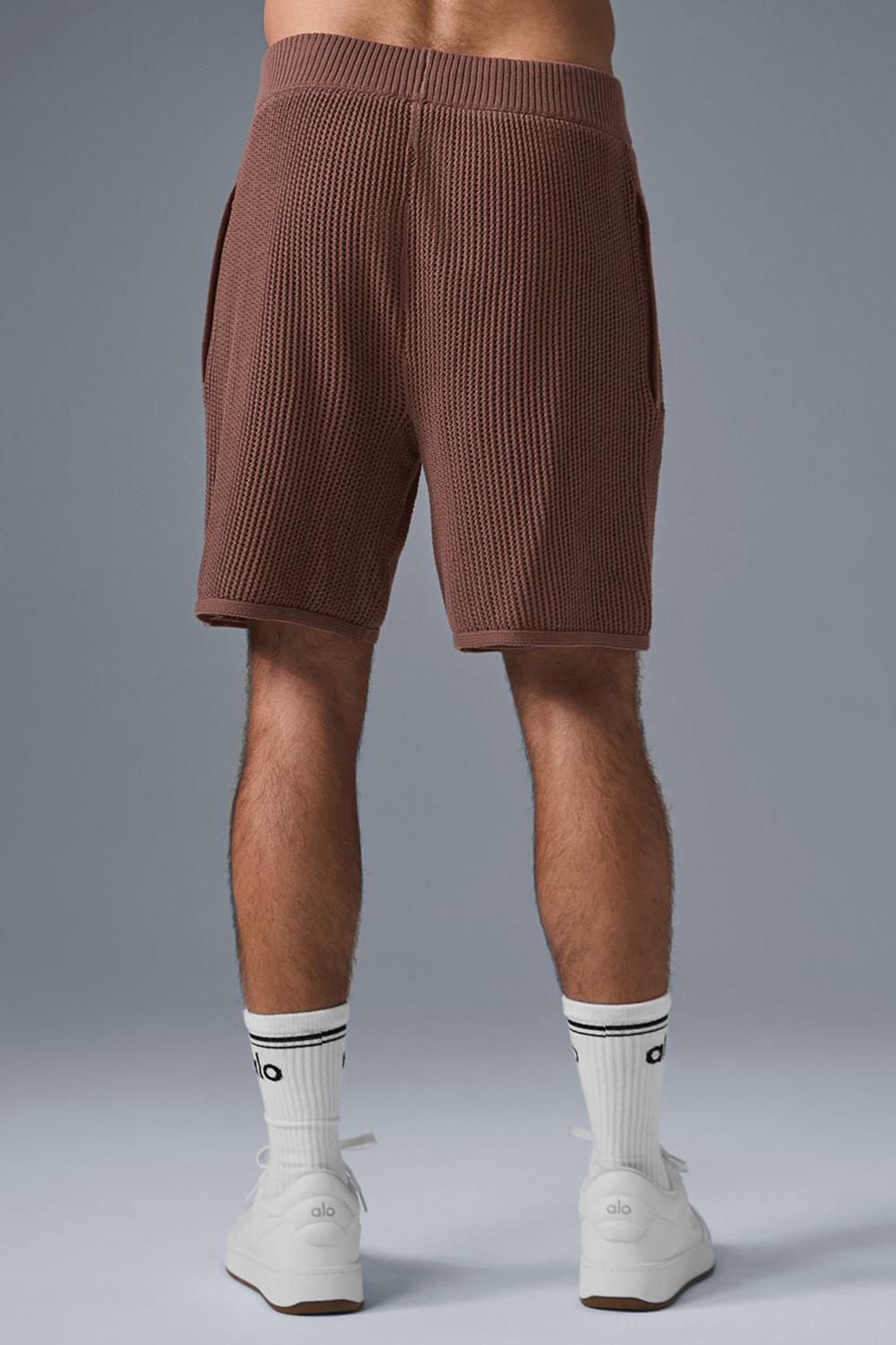 Σορτσ ανδρικα Alo Yoga Open-Knit Chestnut | Greece  VEHQX-4958