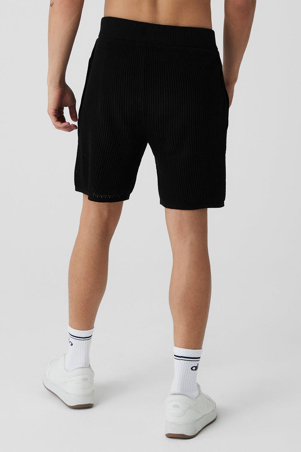 Σορτσ ανδρικα Alo Yoga Open-Knit μαυρα | Greece  IUYST-2169