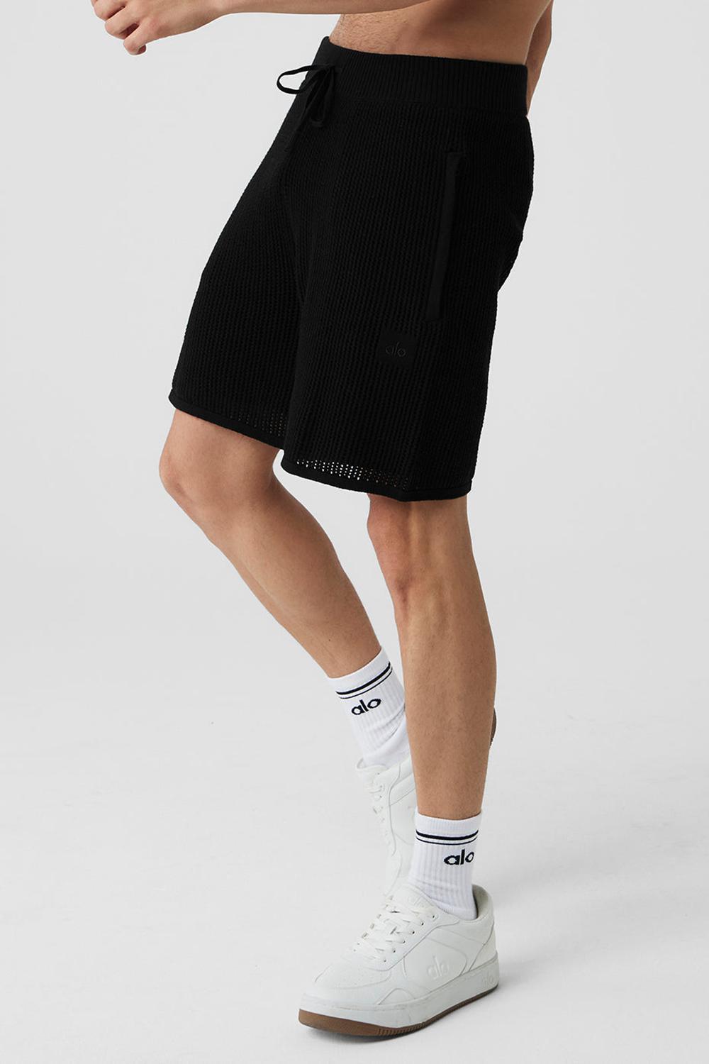 Σορτσ ανδρικα Alo Yoga Open-Knit μαυρα | Greece  IUYST-2169