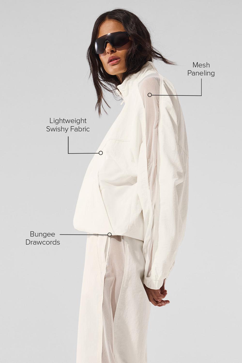 Μπουφαν γυναικεια Alo Yoga Origin Full-Zip Track Ivory | Greece  VBCRN-1390