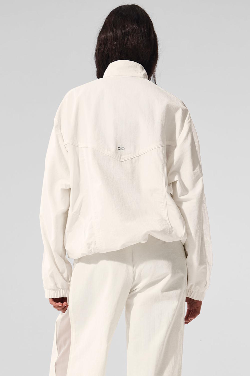Μπουφαν γυναικεια Alo Yoga Origin Full-Zip Track Ivory | Greece  VBCRN-1390