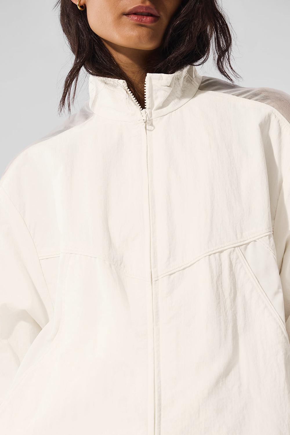 Μπουφαν γυναικεια Alo Yoga Origin Full-Zip Track Ivory | Greece  VBCRN-1390