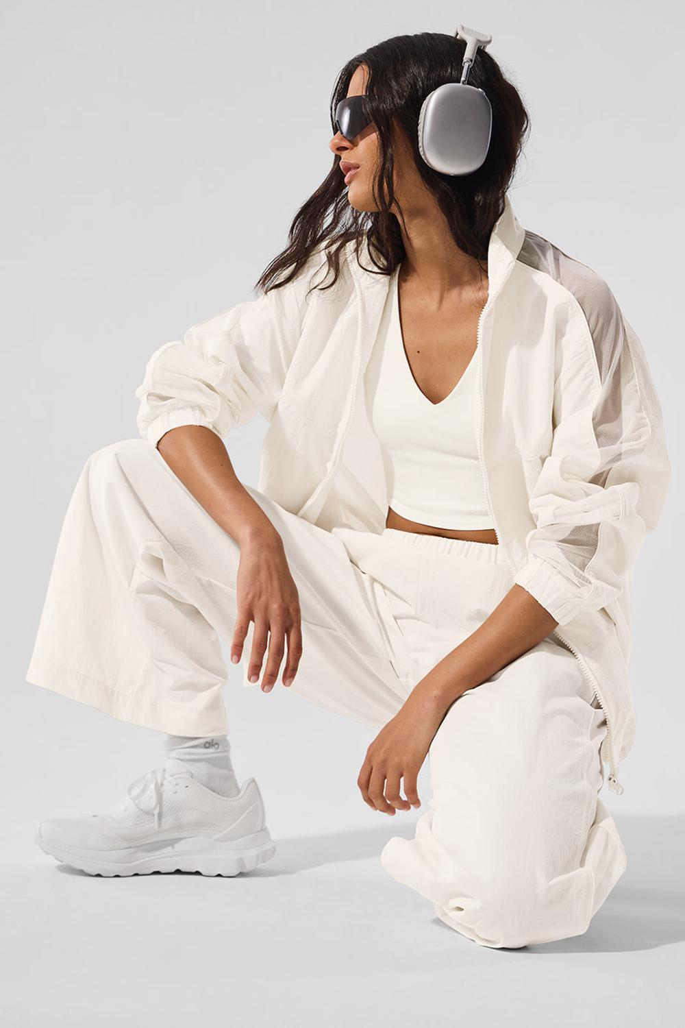 Μπουφαν γυναικεια Alo Yoga Origin Full-Zip Track Ivory | Greece  VBCRN-1390