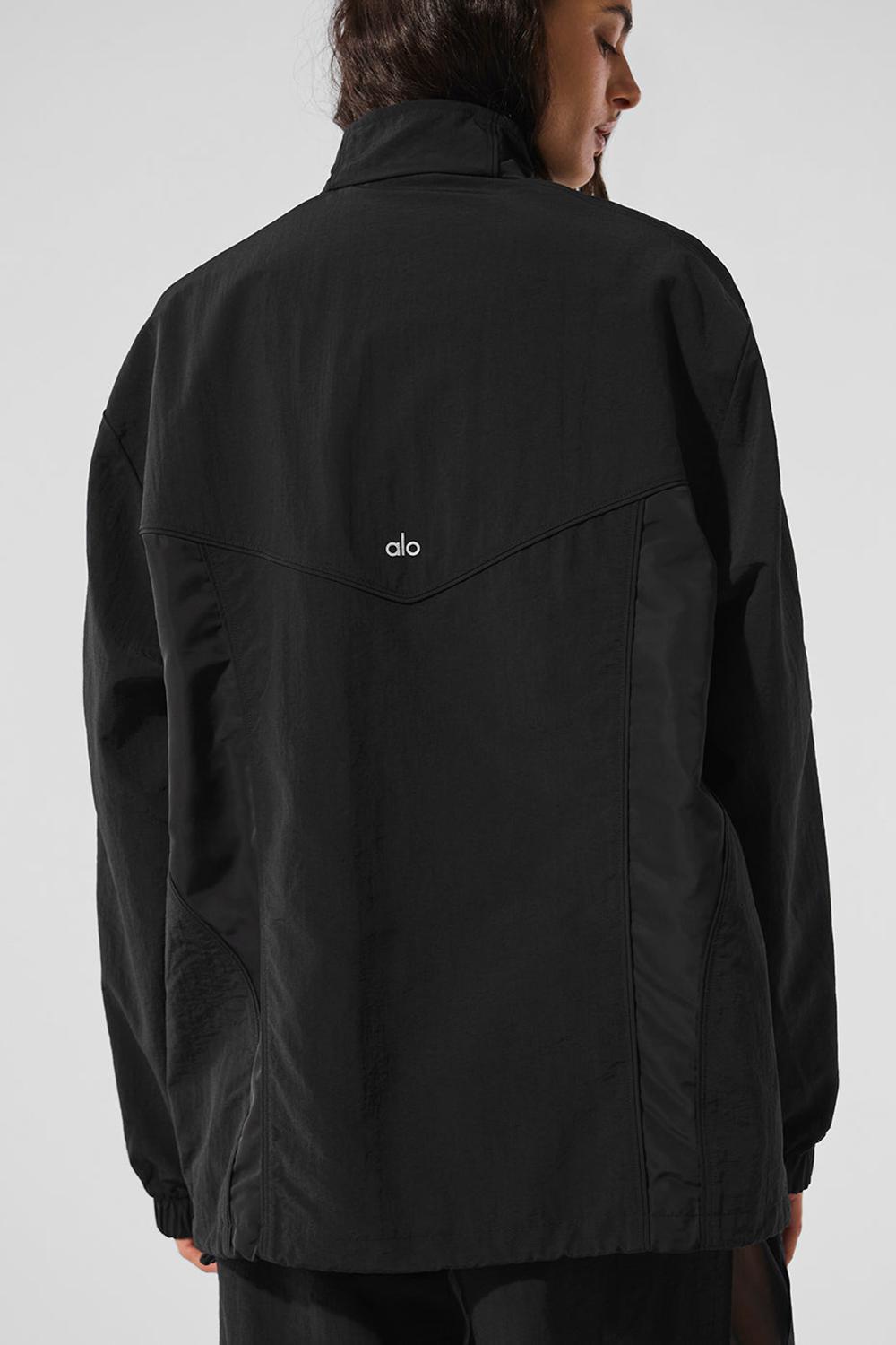 Μπουφαν γυναικεια Alo Yoga Origin Full-Zip Track μαυρα | Greece  LAPMW-9367