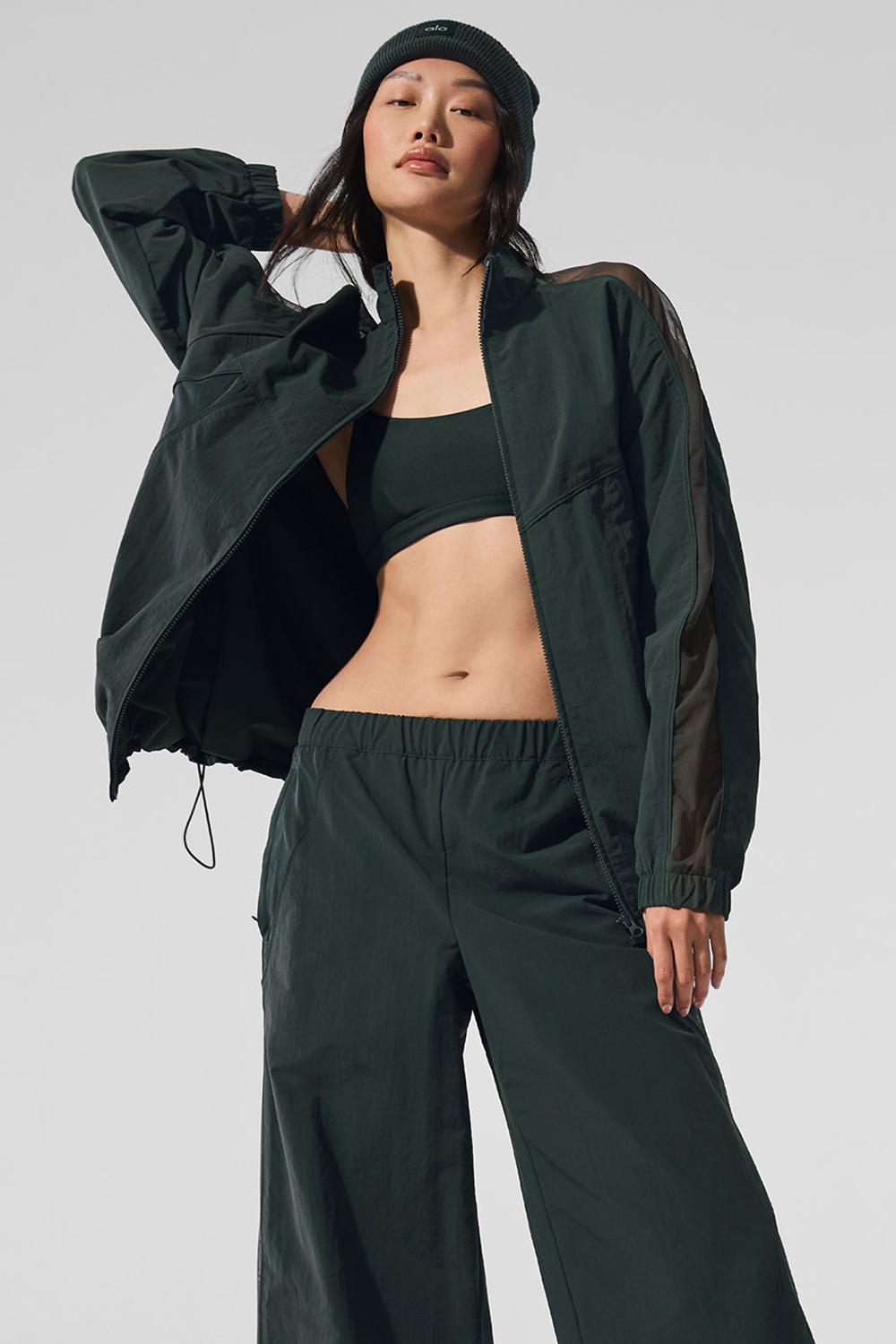 Μπουφαν γυναικεια Alo Yoga Origin Full-Zip Track πρασινο | Greece  QTDOI-1309