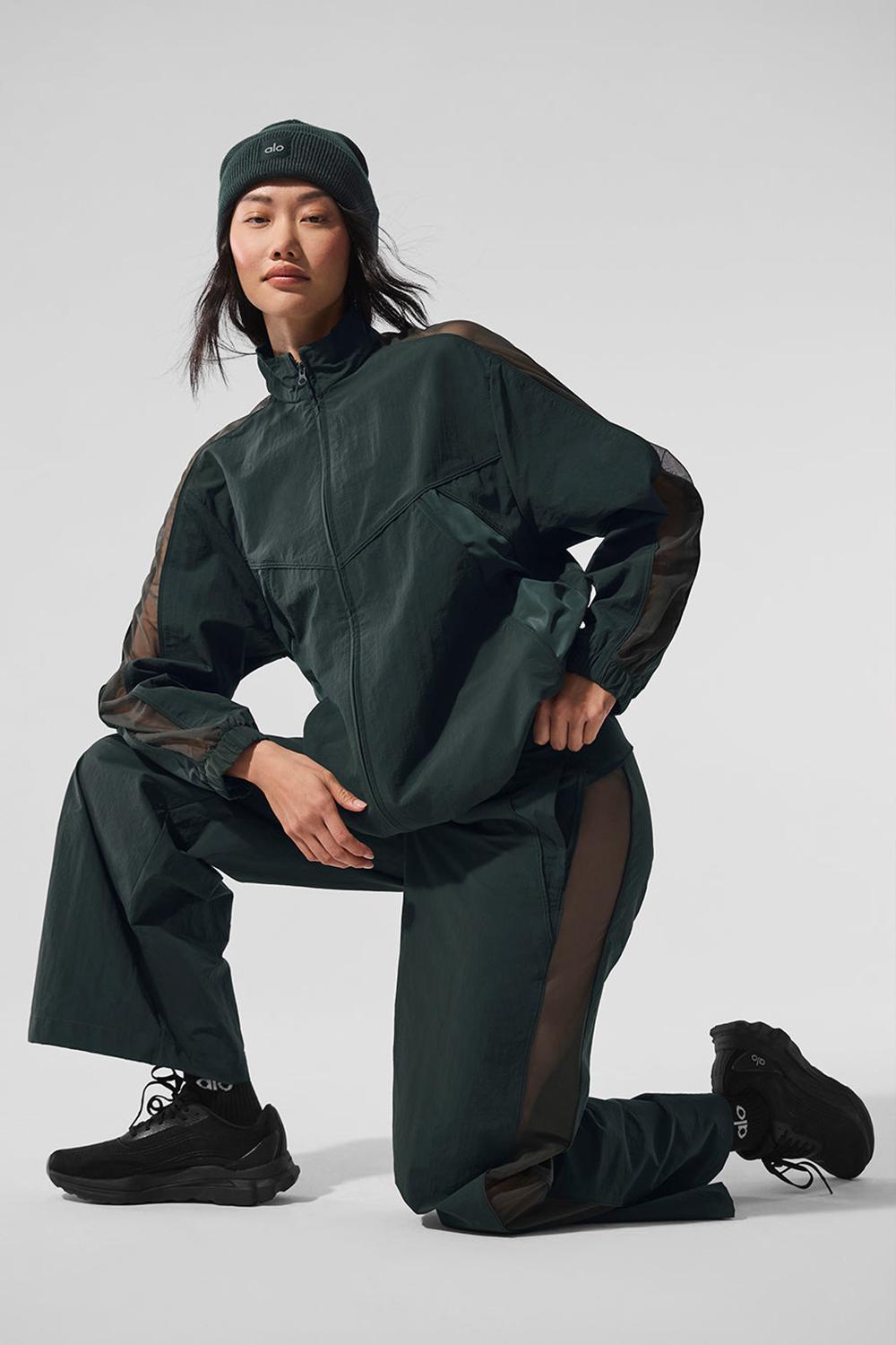 Μπουφαν γυναικεια Alo Yoga Origin Full-Zip Track πρασινο | Greece  QTDOI-1309