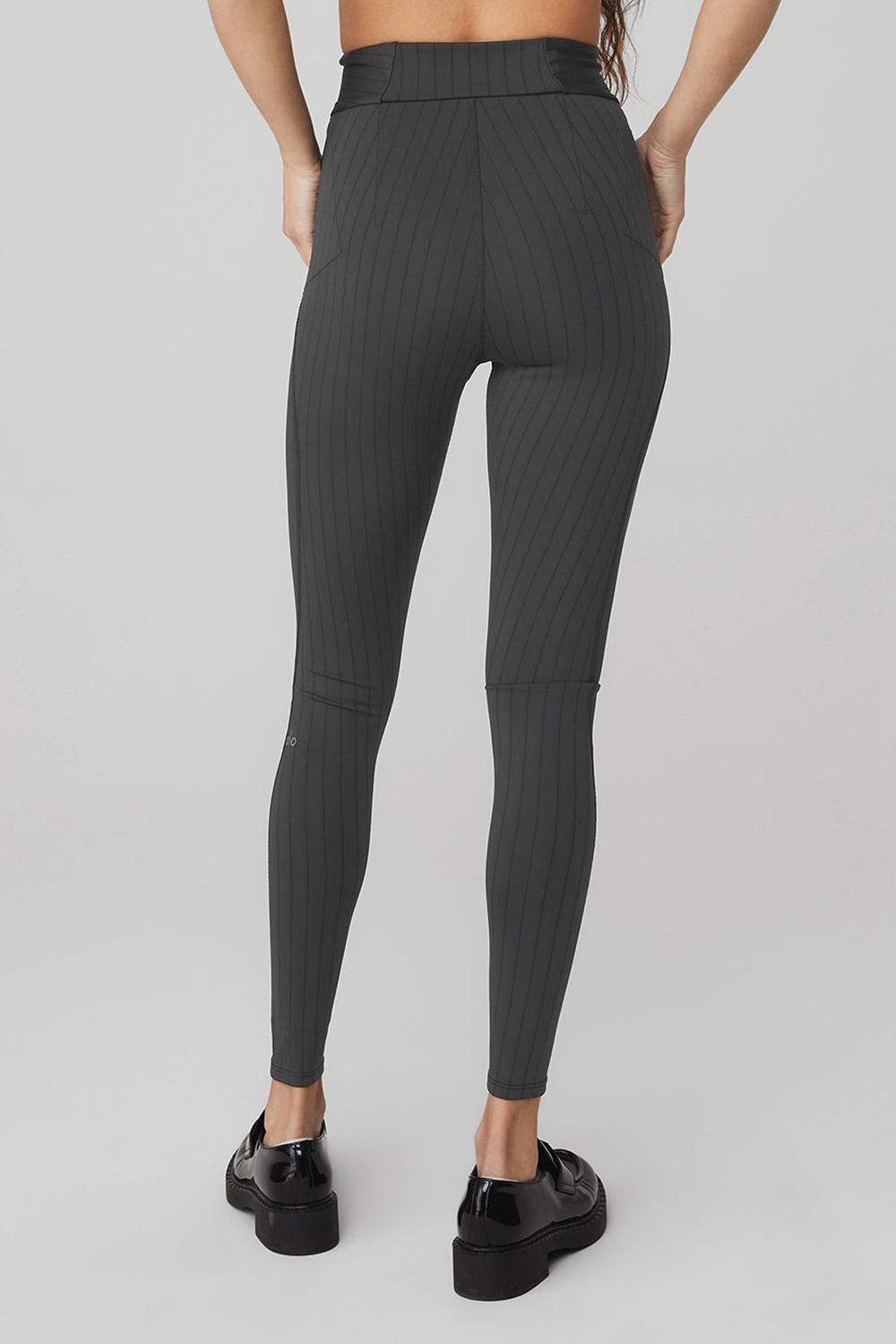 Κολαν γυναικεια Alo Yoga Pinstripe Jacquard Extreme High-Waist μαυρα | Greece  ZFOMS-4091