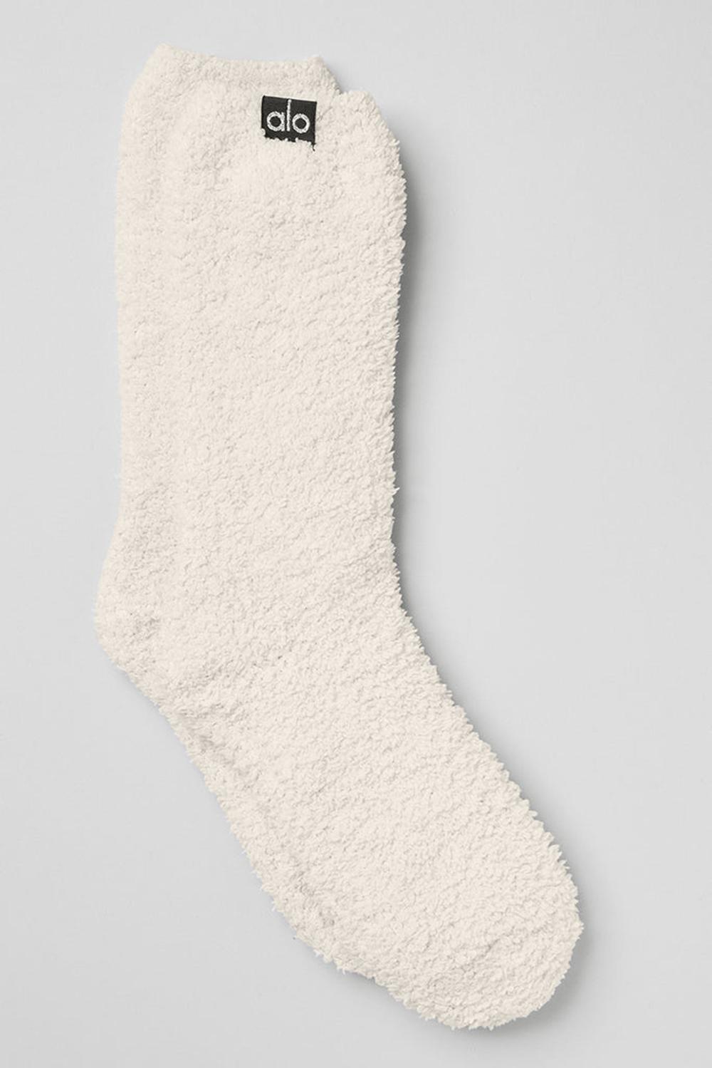 Καλτσεσ γυναικεια Alo Yoga Plush Lush Ivory | Greece  DYBMW-4576