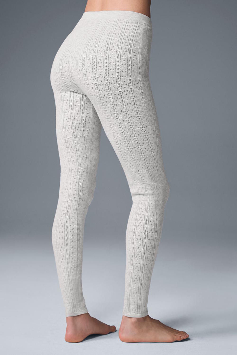 Κολαν γυναικεια Alo Yoga Pointelle Sweater High-Waist Be Mine ανοιχτο γκρι | Greece  KIDZP-8710