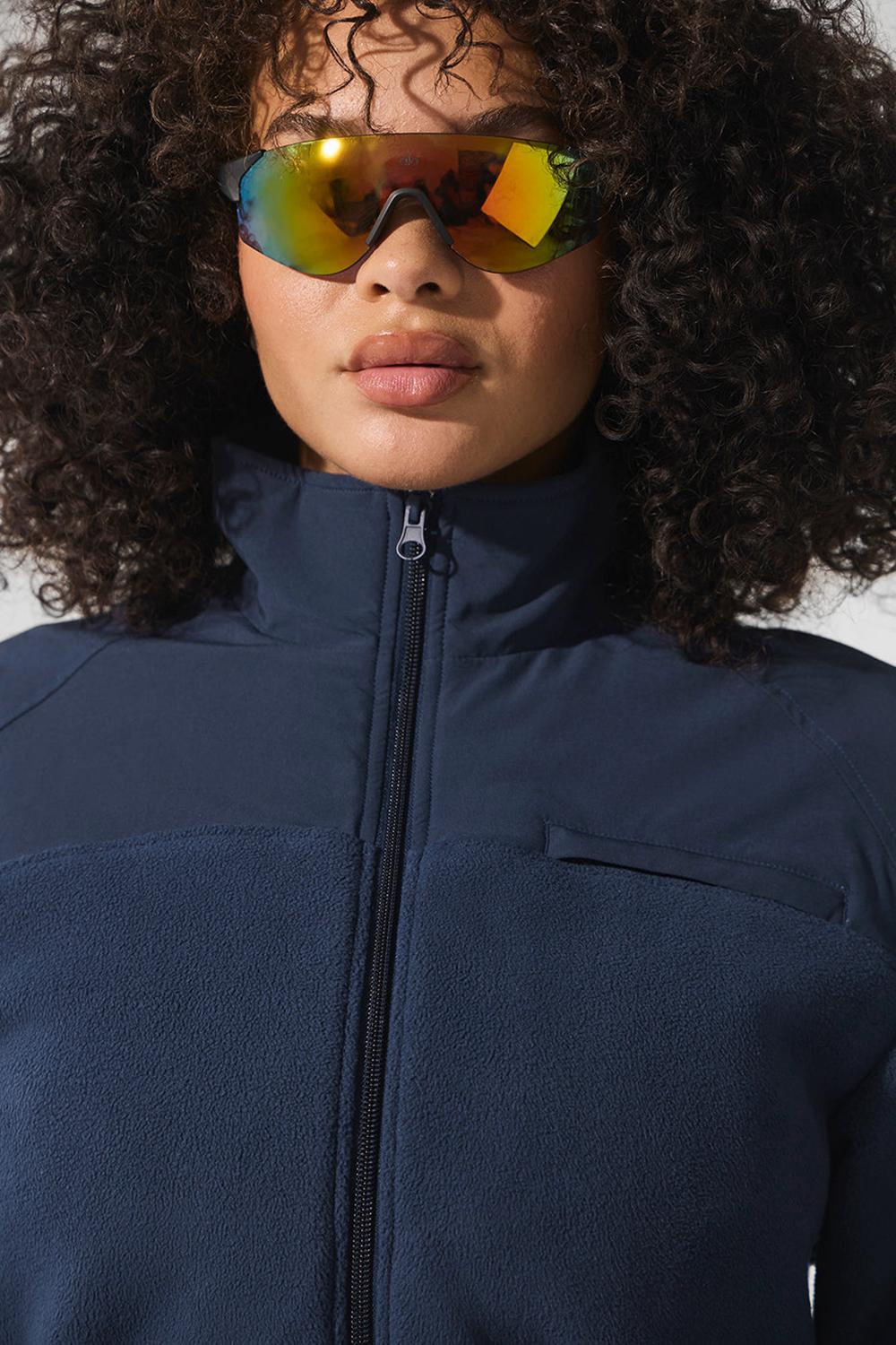 Μπουφαν γυναικεια Alo Yoga Polar Fleece Cropped Wintry Mix σκουρο μπλε | Greece  RIMPU-3167