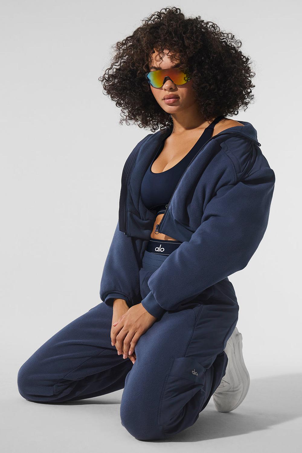 Μπουφαν γυναικεια Alo Yoga Polar Fleece Cropped Wintry Mix σκουρο μπλε | Greece  RIMPU-3167