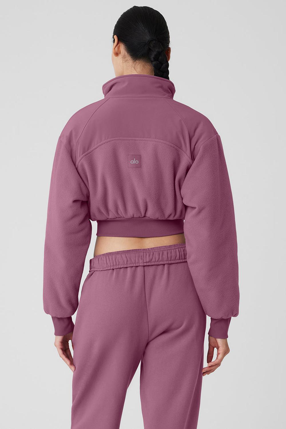 Μπουφαν γυναικεια Alo Yoga Polar Fleece Cropped Wintry Mix Soft Mulberry | Greece  ZSDEF-3497