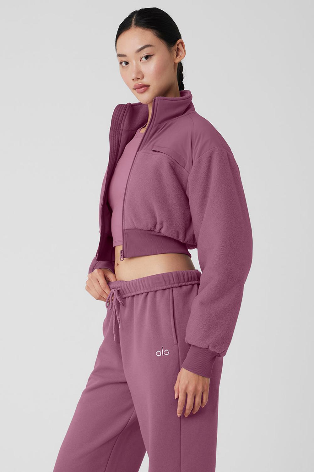 Μπουφαν γυναικεια Alo Yoga Polar Fleece Cropped Wintry Mix Soft Mulberry | Greece  ZSDEF-3497