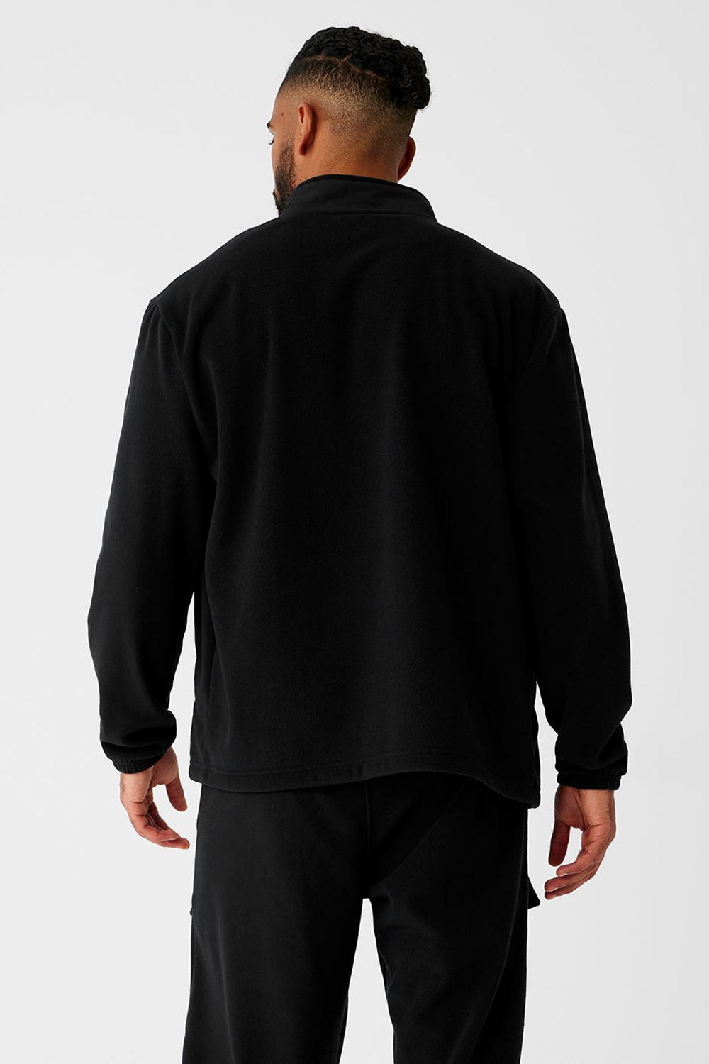 Μπουφαν ανδρικα Alo Yoga Polar Fleece Ridge Full Zip μαυρα | Greece  DAVIX-3475