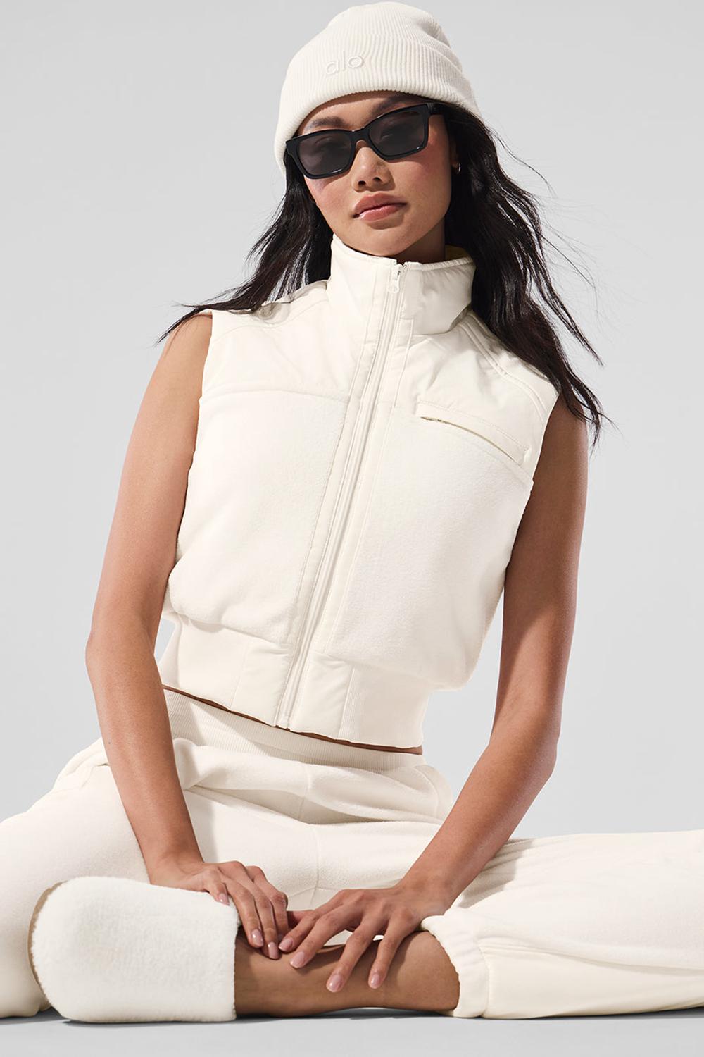 Γιλεκο γυναικεια Alo Yoga Polar Fleece Wintry Mix Ivory | Greece  QJXSK-2187