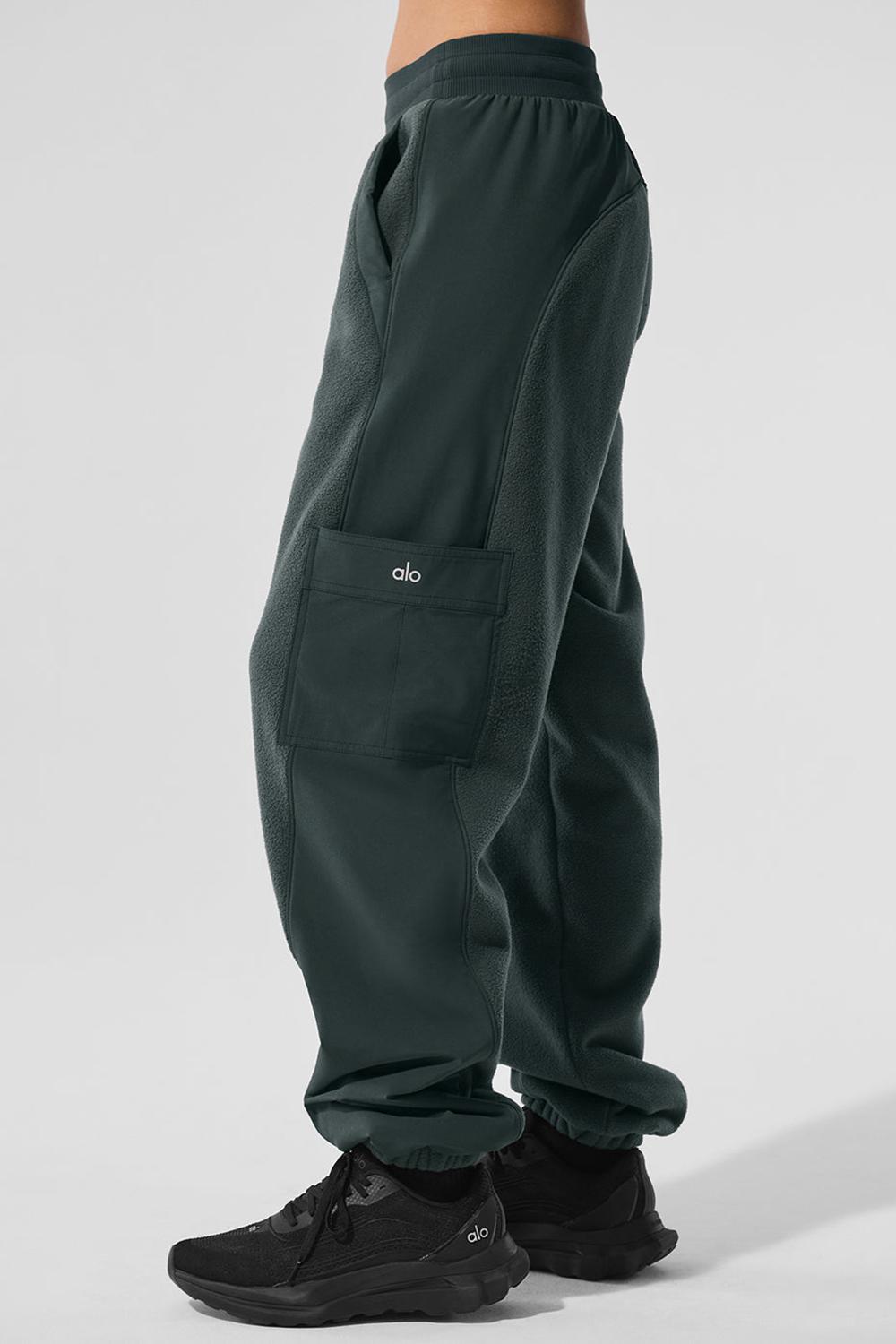 Παντελονι γυναικεια Alo Yoga Polar Fleece Wintry Mix πρασινο | Greece  LRCTZ-4086