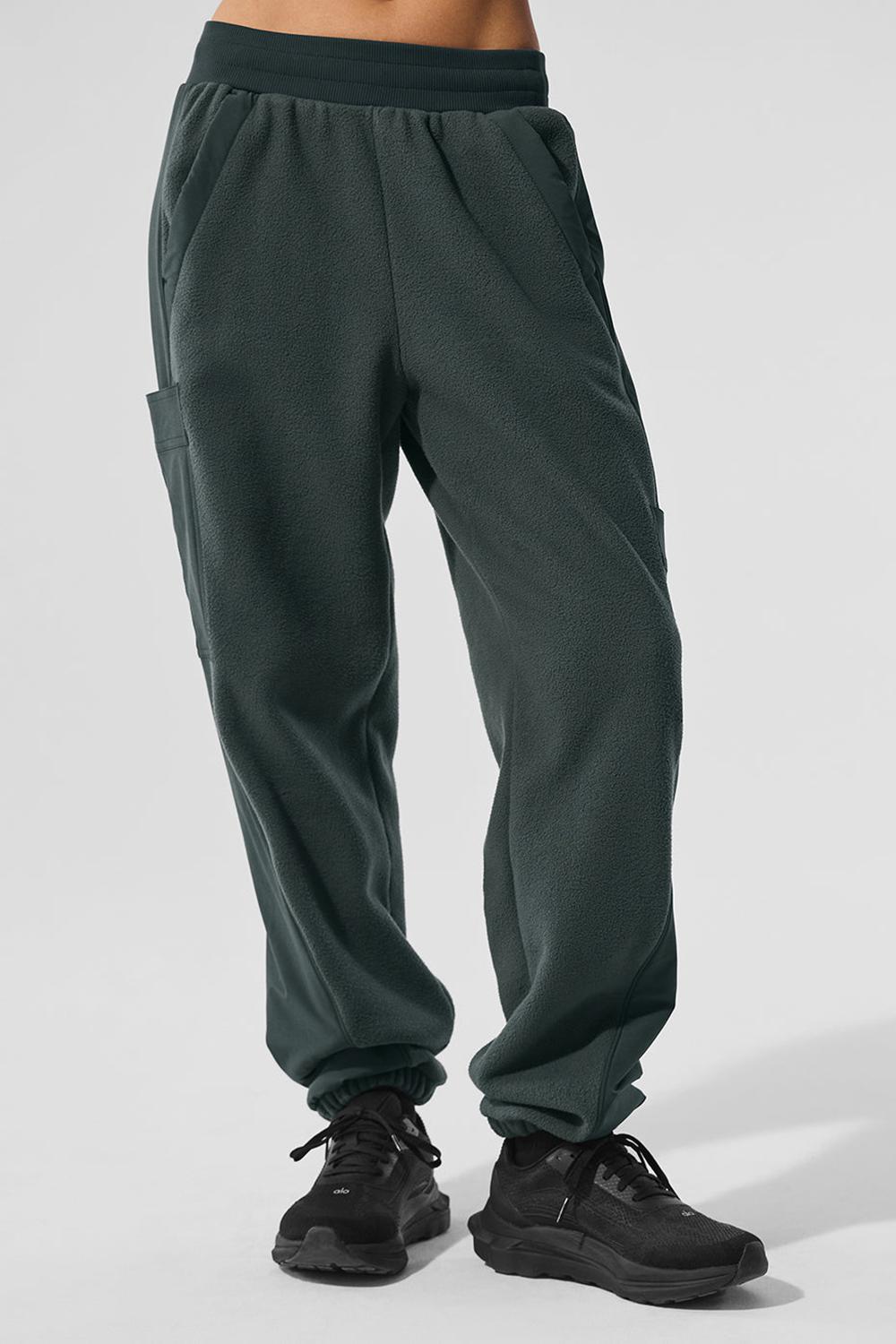 Παντελονι γυναικεια Alo Yoga Polar Fleece Wintry Mix πρασινο | Greece  LRCTZ-4086