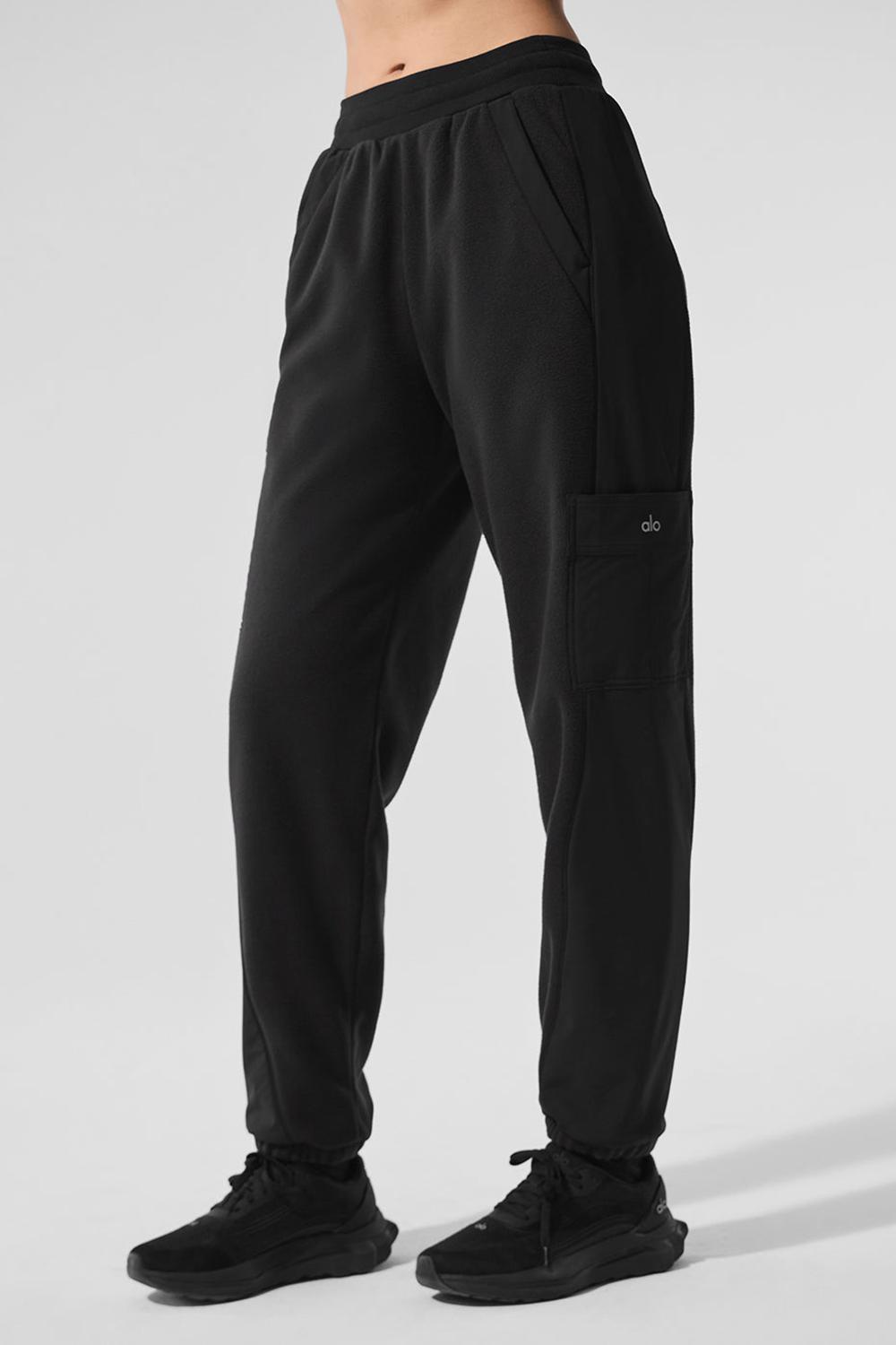 Παντελονι γυναικεια Alo Yoga Polar Fleece Wintry Mix μαυρα | Greece  REFYA-4683