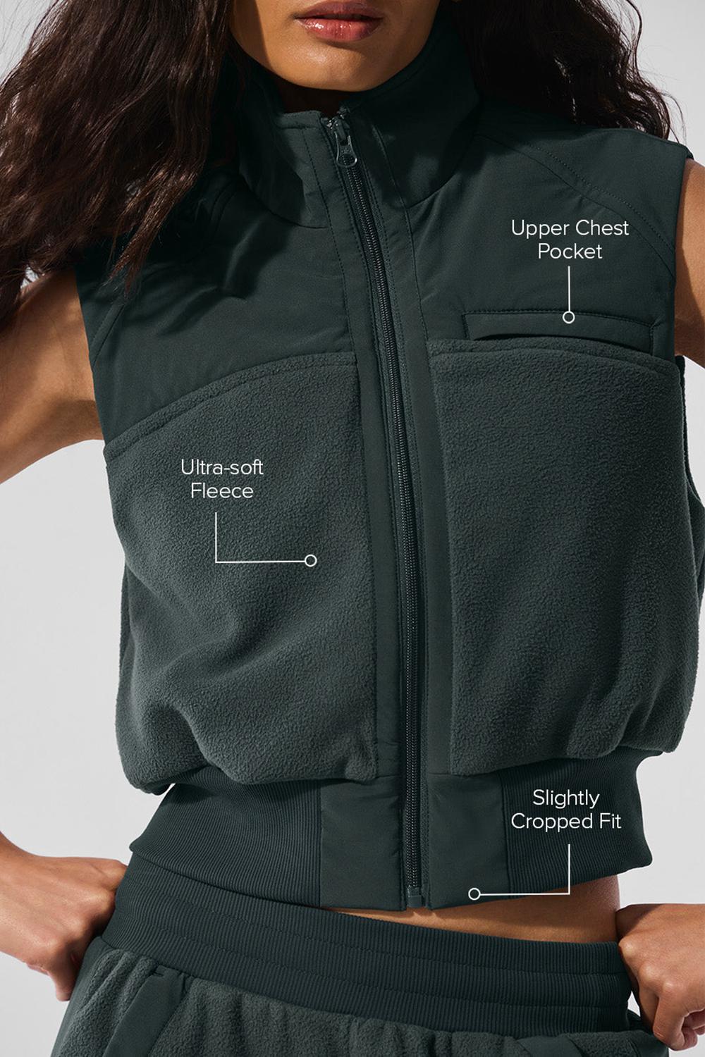 Γιλεκο γυναικεια Alo Yoga Polar Fleece Wintry Mix πρασινο | Greece  UQYFS-4728
