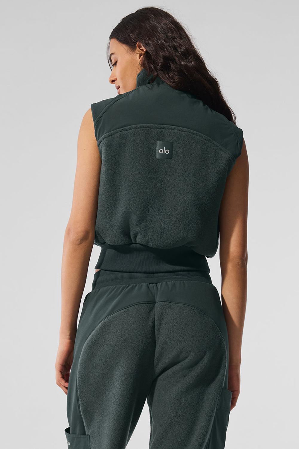 Γιλεκο γυναικεια Alo Yoga Polar Fleece Wintry Mix πρασινο | Greece  UQYFS-4728