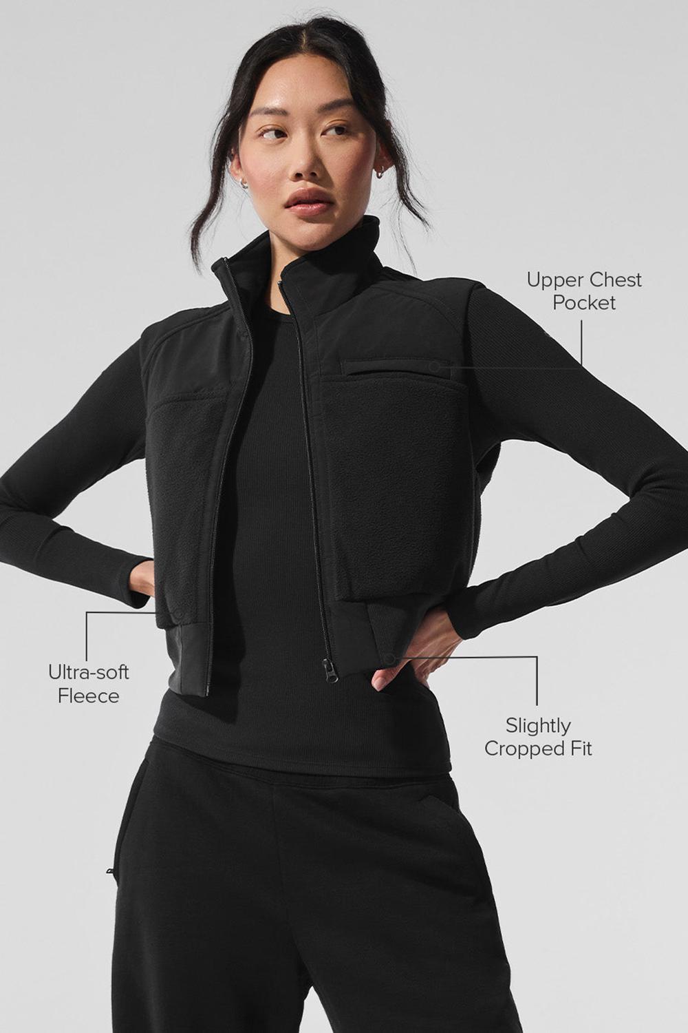 Γιλεκο γυναικεια Alo Yoga Polar Fleece Wintry Mix μαυρα | Greece  VJPZC-0162